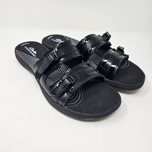 Cloudsteppers Clarks Womens shoes 11 M Breeze Piper Slide Flats Sandals S2